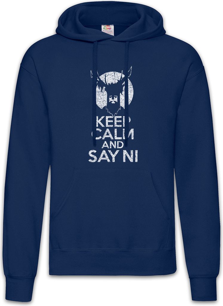 Urban Backwoods Keep Calm And Say Ni, Herren Hoodie, Farbe: Navy, Größe: S