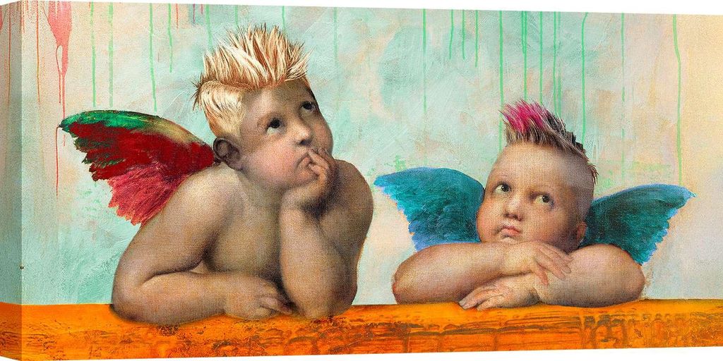 Leinwandbilder, Engel Pop Art - Eric Chestier - Careless Little Punks (Detail) - 140 x 70 cm