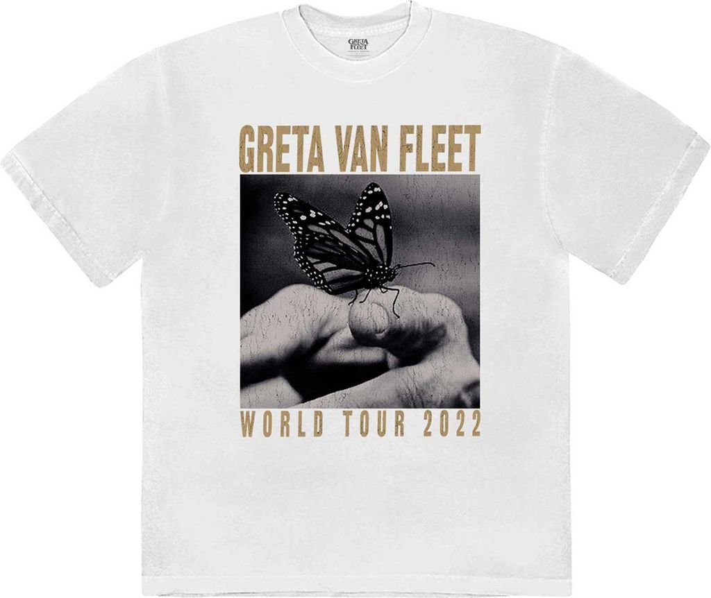 Greta Van Fleet - "World Tour 2022" T-Shirt für Herren/Damen Uni RO8819 (XL) (Weiß)