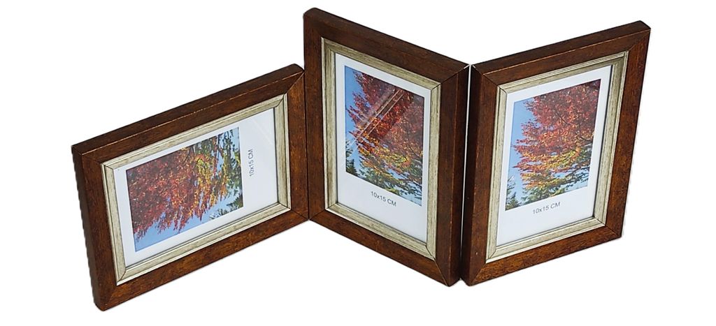 GALERIE Multirama FLASH für Fotos 15 x 21 cm DREIFACH horizontal/vertikal/vertikal BRAUN