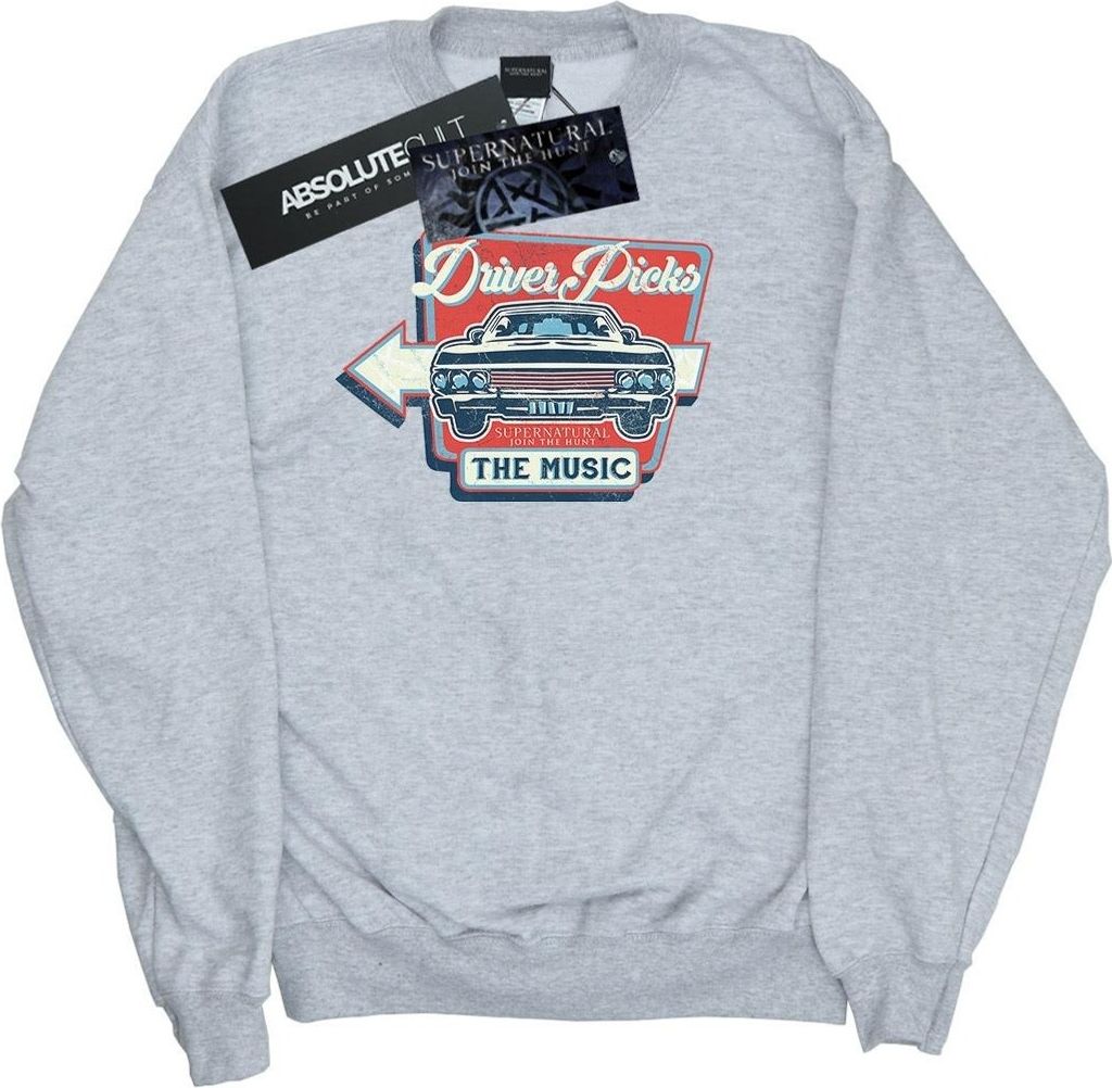 Supernatural - "Driver Picks The Music" Sweatshirt für Herren BI45213 (XL) (Grau)