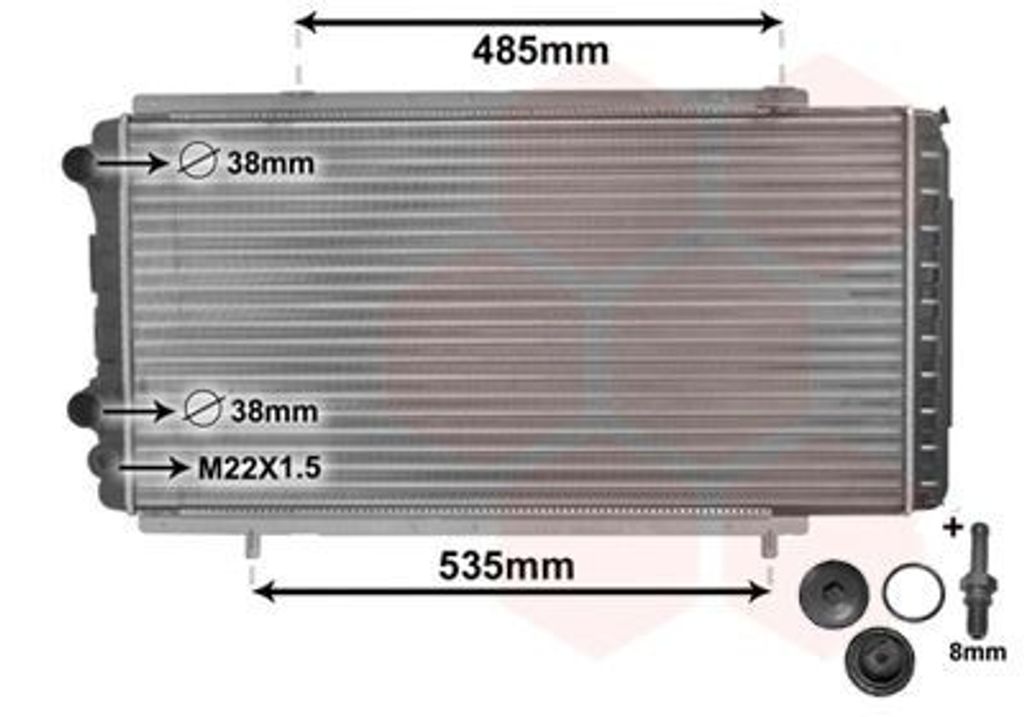 VAN WEZEL 40002150 Kühler Wasserkühler Motorkühler für FIAT DUCATO Pritsche/Fahrgestell (230) DUCATO Bus (230) DUCATO Kasten (230L) für CITROËN