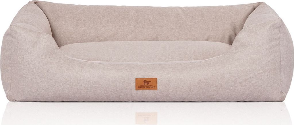 Cuddlewuff Hundebett Emma aus Velours mit handgewebtem Produktbild 