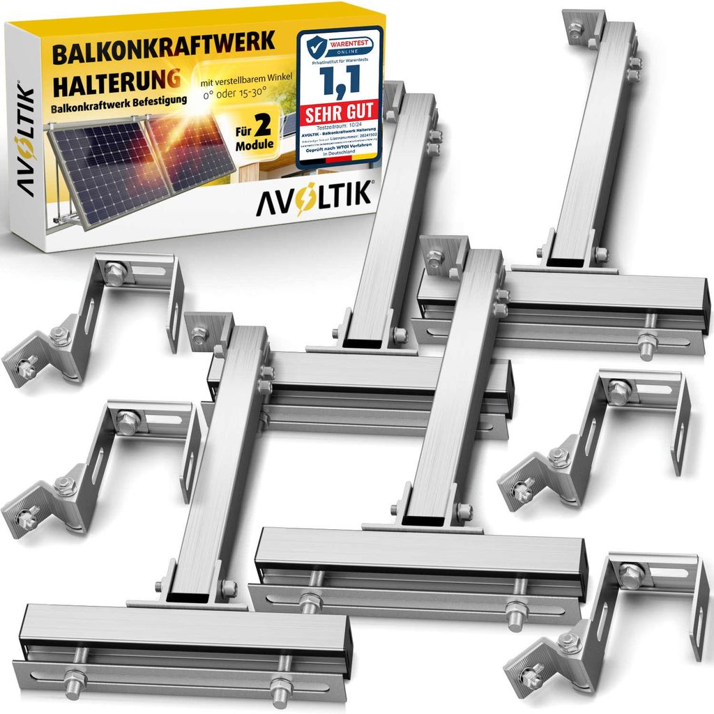 2x Balkonkraftwerk Halterung eckig Balkonhaken Produktbild 