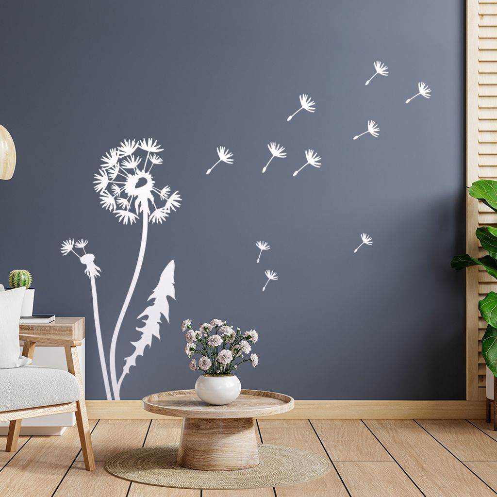 Pusteblume Set I Wandtattoo in 6 Größen - Wandaufkleber Wall Sticker - Dekoration, Küche, Wohnzimmer, Schlafzimmer, Badezimmer