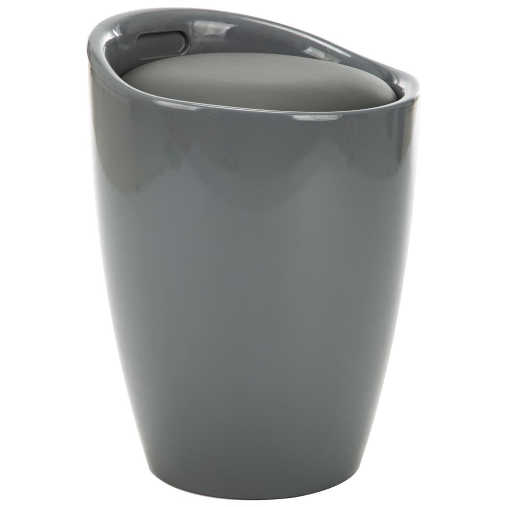 Hocker mit Stauraum Grau Kunstleder