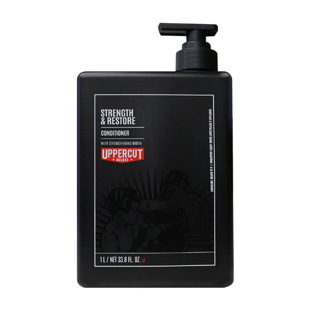 Uppercut Deluxe Strength & Restore Conditioner – Haarspülung mit Biotin & Koffein für dünnes kraftloses Haar fördert Wachstum 1L
