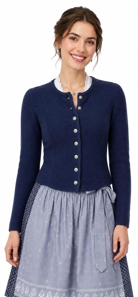 Isar-Trachten Damen Strickjacke "Saskia" 57102 | Marineblau Produktbild 