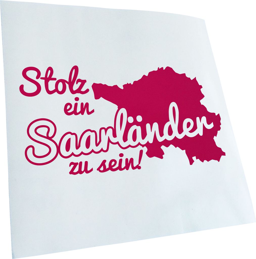 Kiwistar - Autoaufkleber - Saarländer Saarland Stolz - Pink - 30x15cm - Aufkleber für Auto, Laptop, Fahrrad, LKW, Motorrad mehrfarbig JDM Decal R...