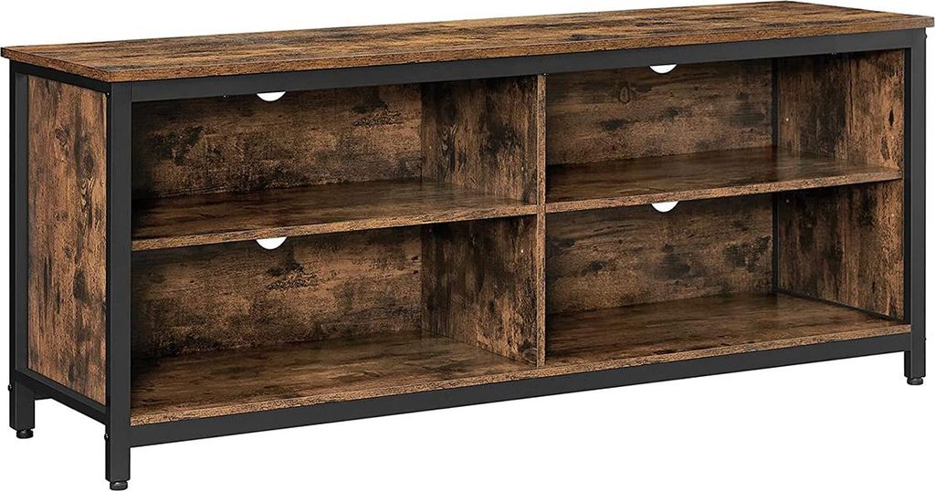 TV-Schrank im Industriestil, Vintage-Braun-Schwarz
