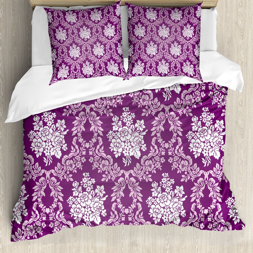 ABAKUHAUS Blumenweinlese Bettbezug Set für Einzelbetten, Blumenarrangements, Milbensicher Allergiker geeignet mit Kissenbezug, 155 cm x 220 cm - 8...