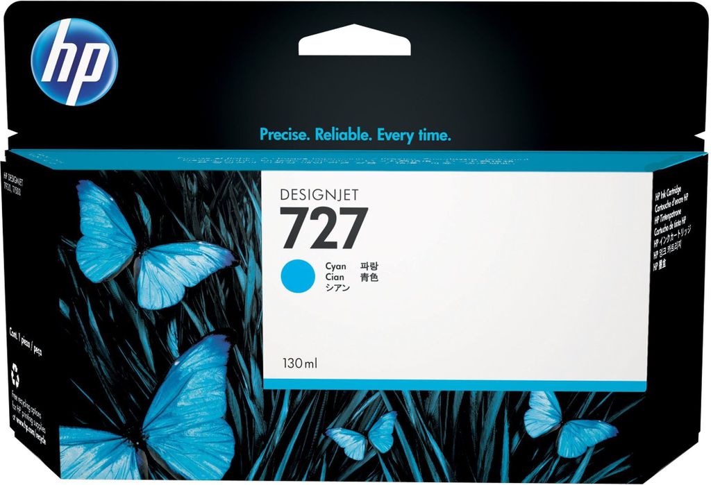 HP Błękitny wkład atramentowy 727 DesignJet 130 ml, Zdjęcie produktu 