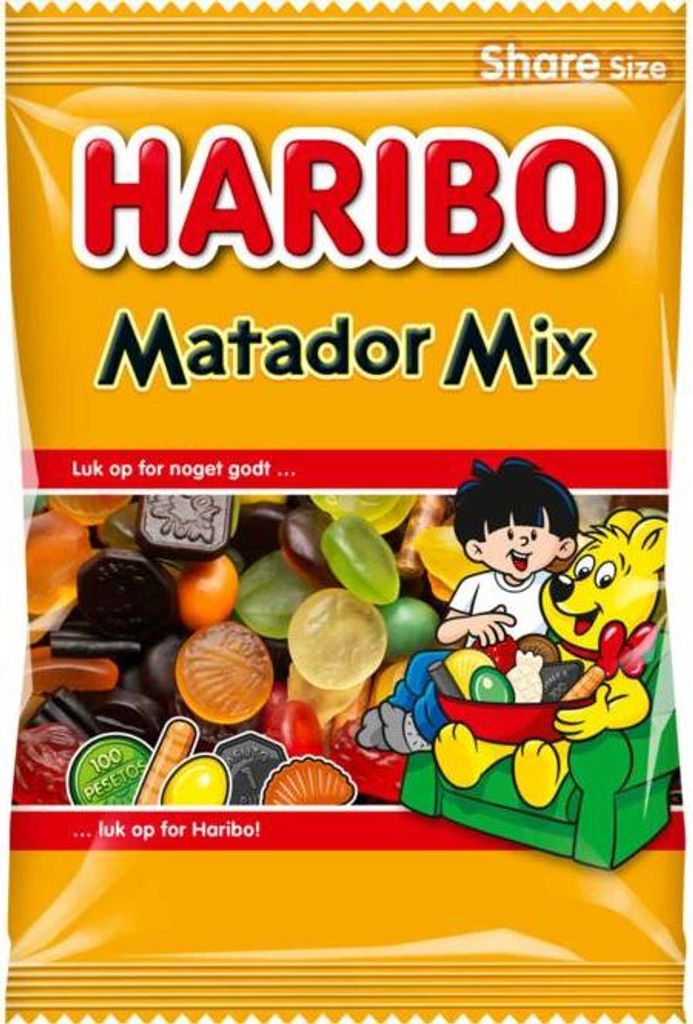 Haribo Matador Mix Fruchtgummi-Lakritz 375g dänische Tüte Produktbild 