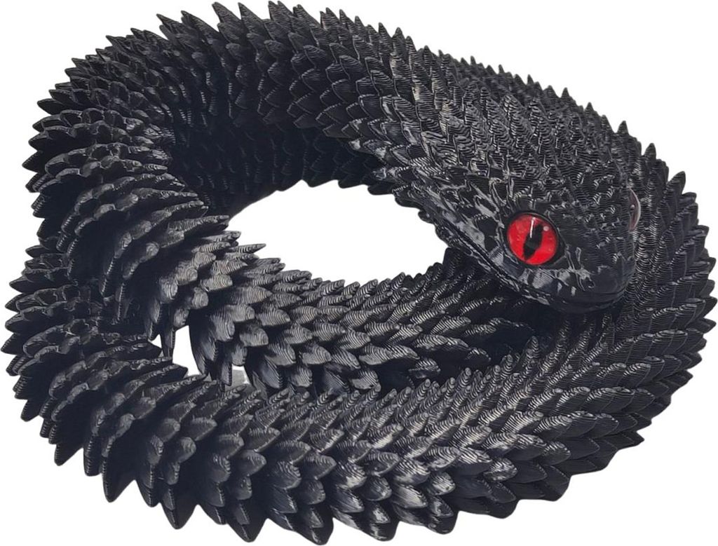 3D-gedrucktes Schlangenspielzeug, artikulierte Viper-Figur, Zappelschlangenspielzeug, Sammler-Schlangenmodell mit flexiblen Gelenken für die Schre...
