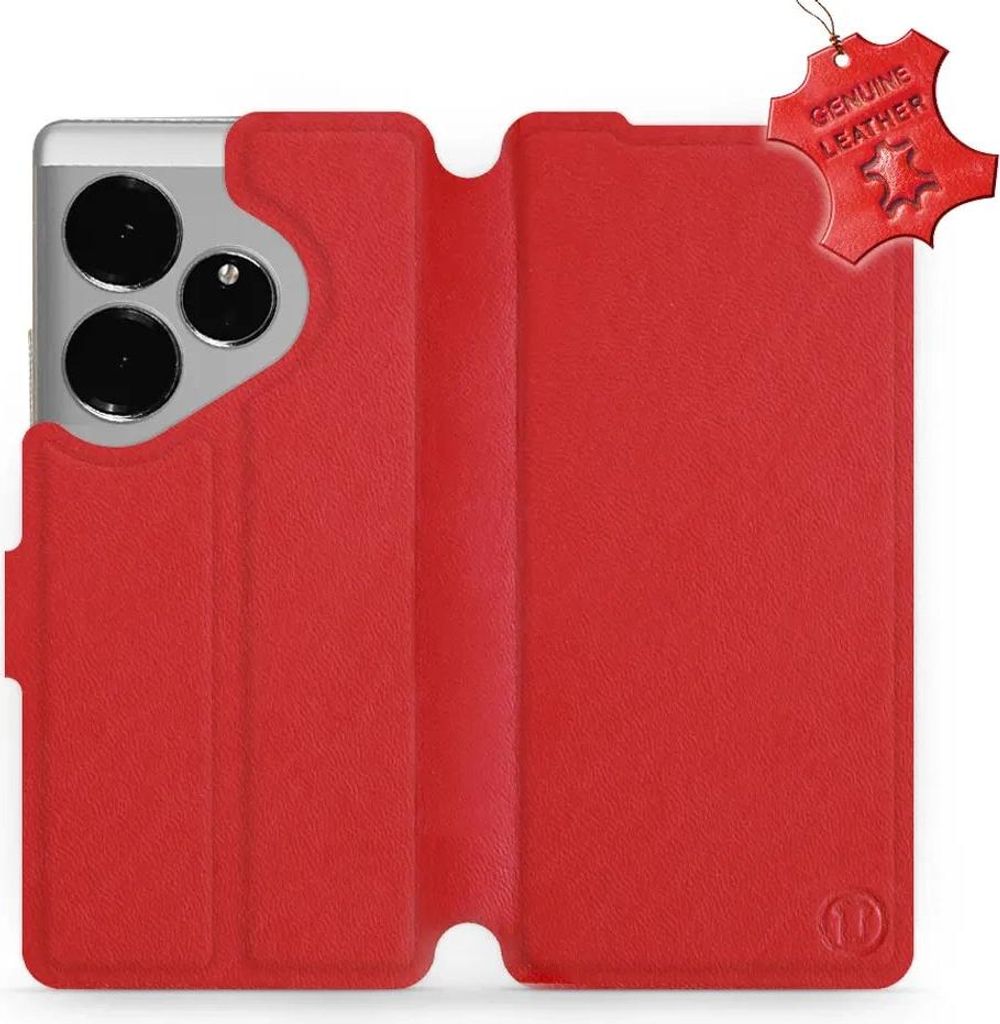 Echtleder Handyhülle für Realme GT 6, Mobiwear Leather, Rot