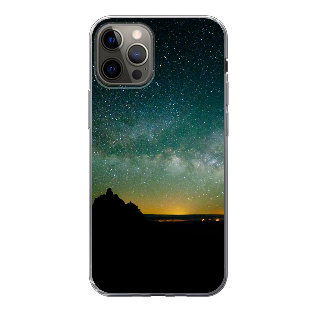 MuchoWow Handyhülle Schutzhülle Hülle für iPhone 13 Pro Universum - Sternenhimmel - Grün - Jungen - Mädchen - Kinder Silikon Softcase Handy...