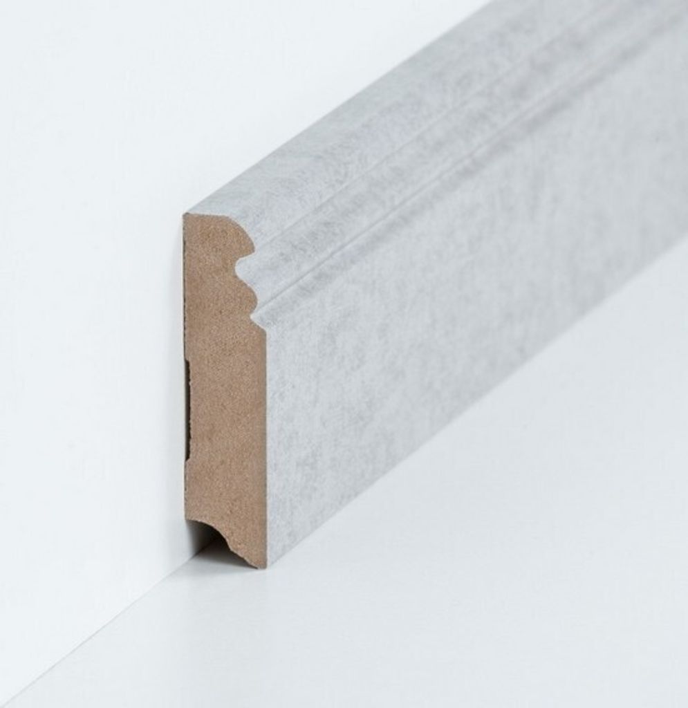 Sockelleiste MDF 19 x 80 x 2500 mm Grau zum Kleben, Schrauben & Nageln MDF-Kern foliert Fußleiste by PROVISTON 62.5 Meter | 25 Stück