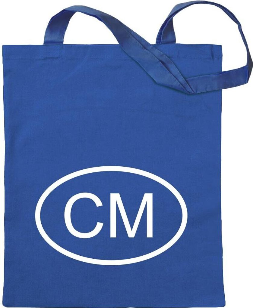 Kiwistar - Baumwolltasche - royalblau - Kamerun cm - Tragetasche Stoffbeutel Umhängetasche Langer Henkel