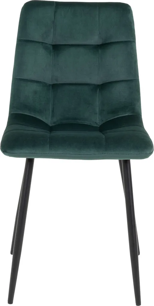 Chaise de salle à manger confortable Middelfart velours vert foncé