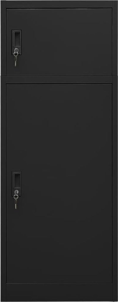 vidaXL Sattelschrank Schwarz 53x53x140 cm Stahl Produktbild 