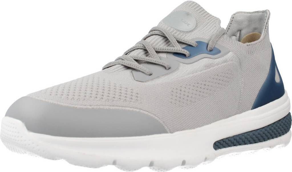 Geox U Spherica Actif Herren Schnürung Gestrickte Stoff Turnschuhe Hellgrau – 9 Großbritannien - 43 EU - 10 US / Hellgrau