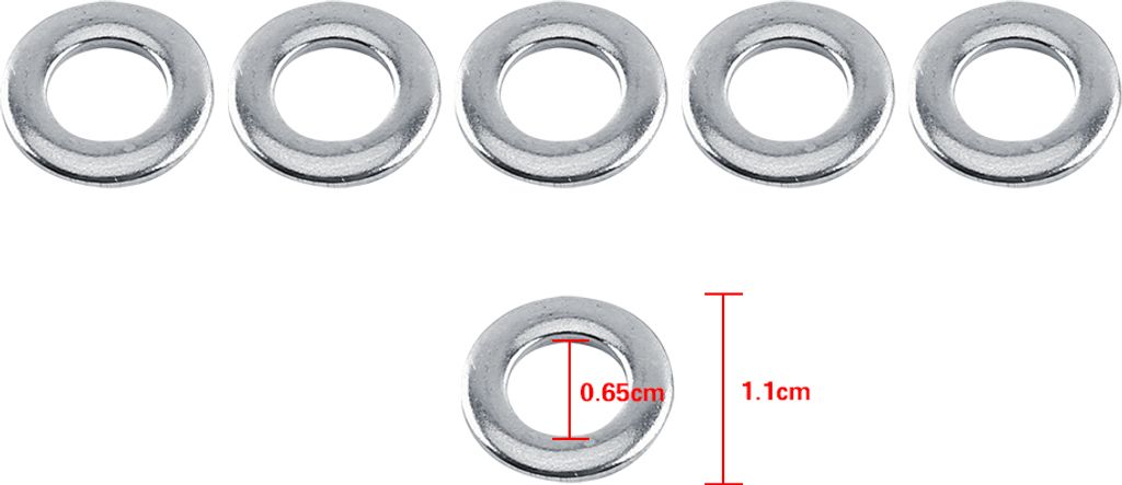 100pcs 304 Edelstahl Metrische flache Unterlegscheiben Schraube Reparatur Kit Werkzeug M3/M4/M5/M6/M8/M10 (M6)