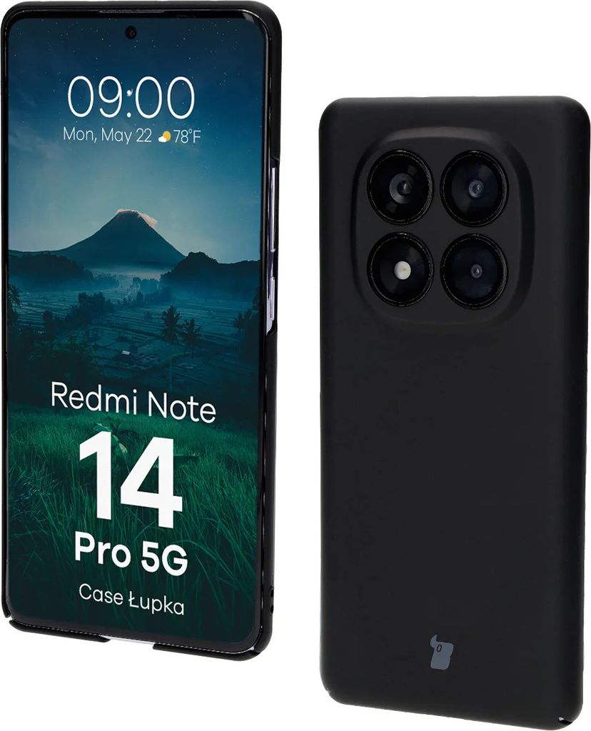 Handyhülle für Xiaomi Redmi Note 14 Pro 5G, Bizon Case Lupka, Schwarz