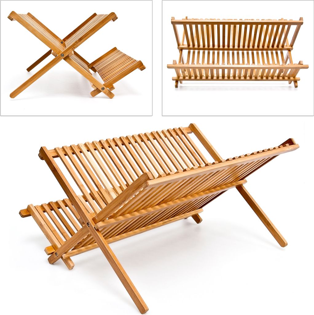 relaxdays Abtropfgestell braun Produktbild 3