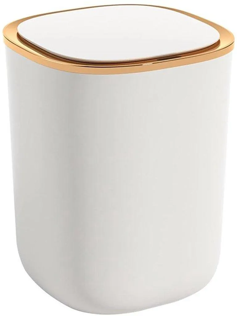 Poubelle automatique 12L blanche idéale pour cuisine et salle de bain
