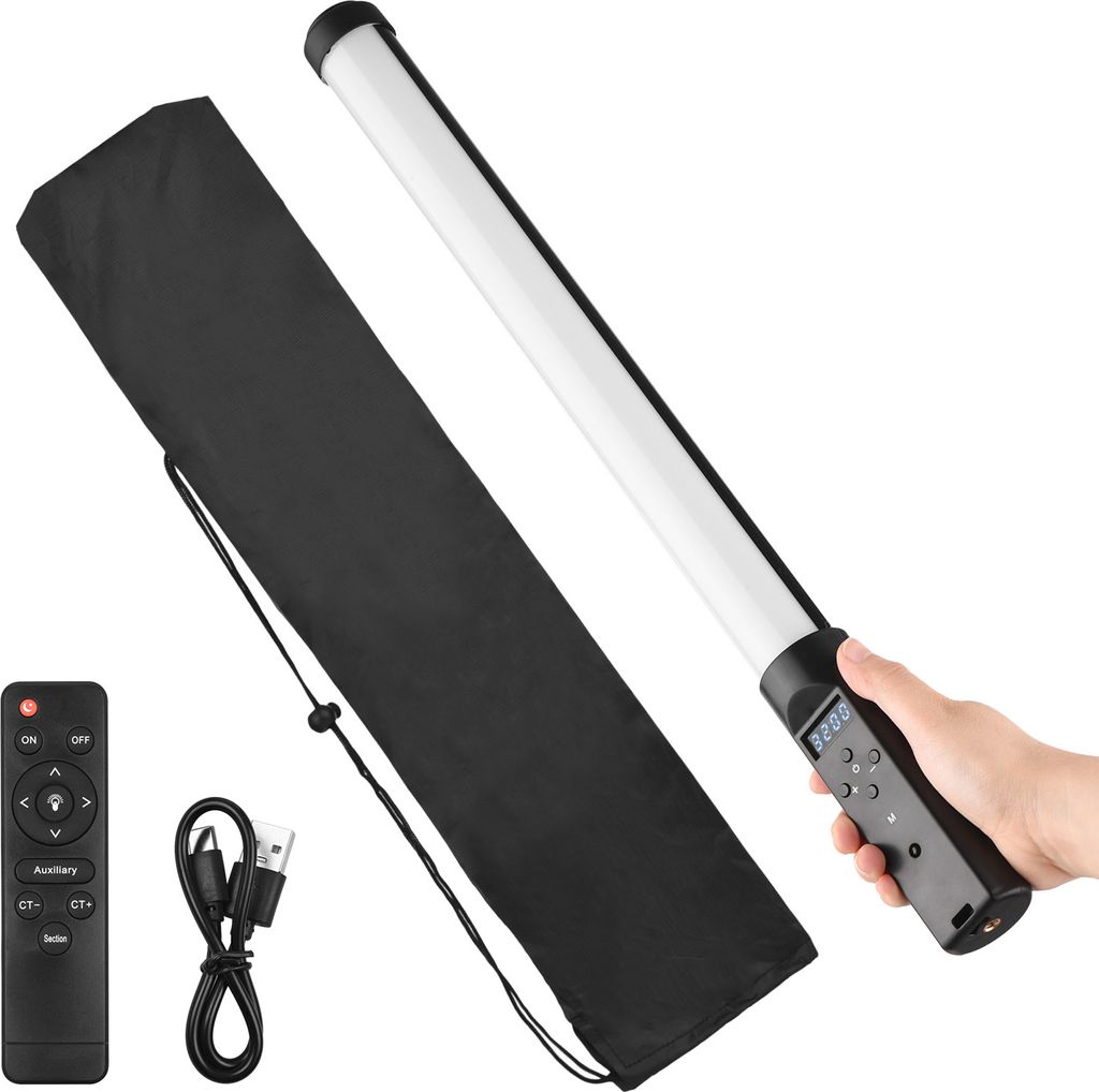 Handheld LED Video Tube Light Fotografie Aufhelllampe 3200K-5500K Dimmbar Eingebauter Akku mit Fernbedienung fuer Vlog Live Streaming Produktportra...