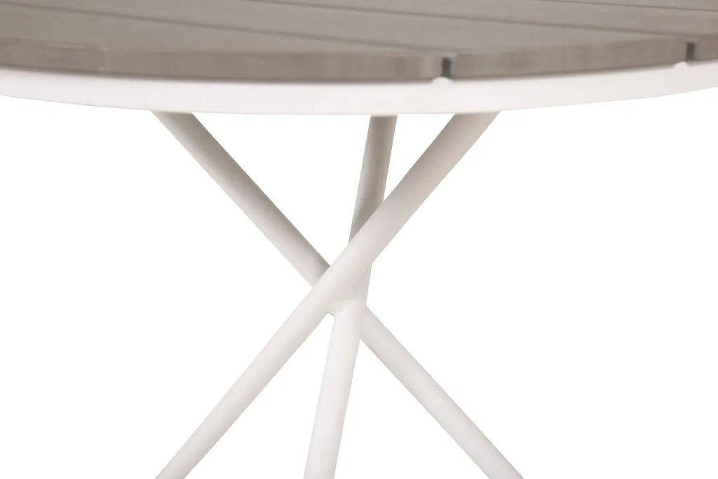 Table basse Parma finition gris-blanc Ø90cm plateau robuste et élégant