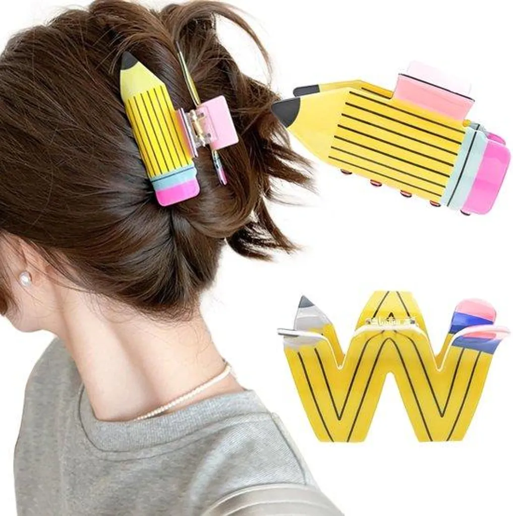 Lot de 2 barrettes professeur originales pour cheveux épais et fins