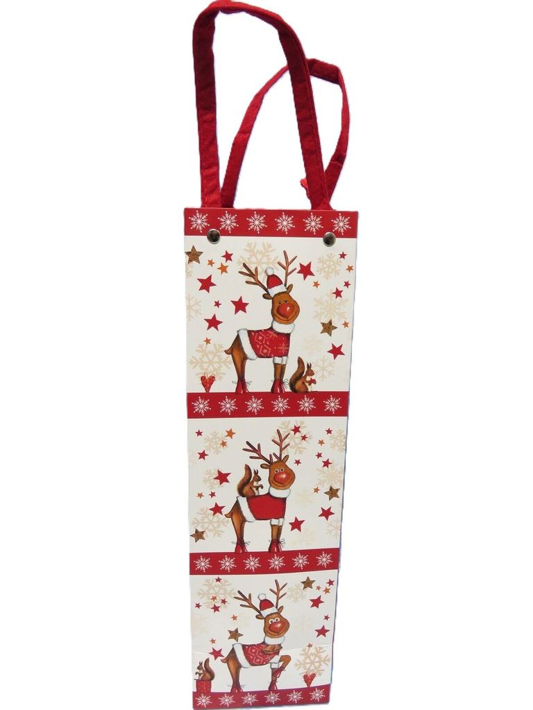 Geschenktasche - Weihnachten Flaschentasche Rentiere