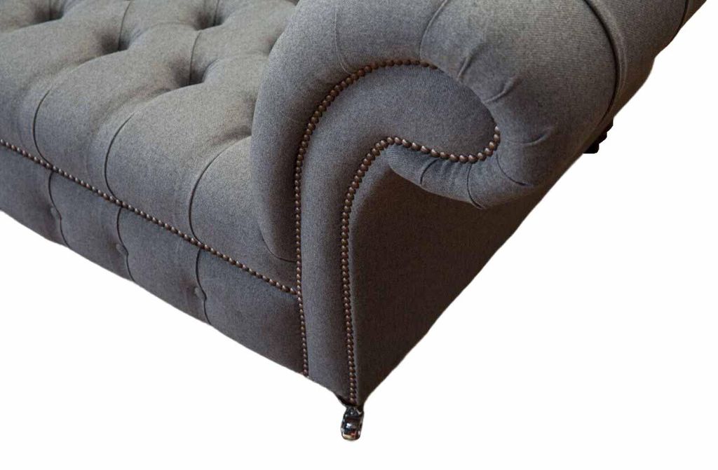 Englische Chesterfield Büro Sitzmöbel Einrichtung Sofa Couch 2 Sitz Textil