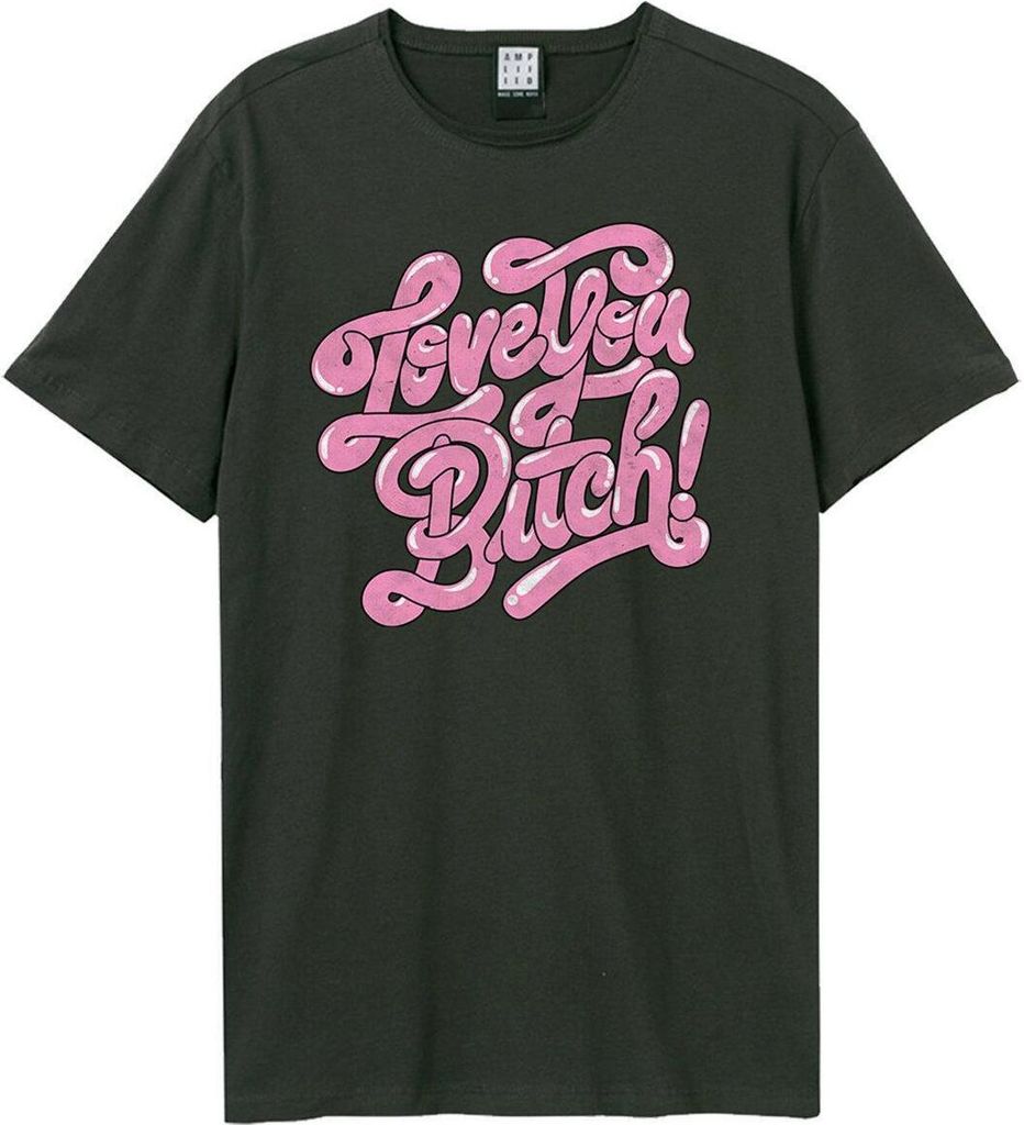 Amplified - "Love You Bitch" T-Shirt für Herren/Damen Uni GD1326 (XL) (Holzkohle)