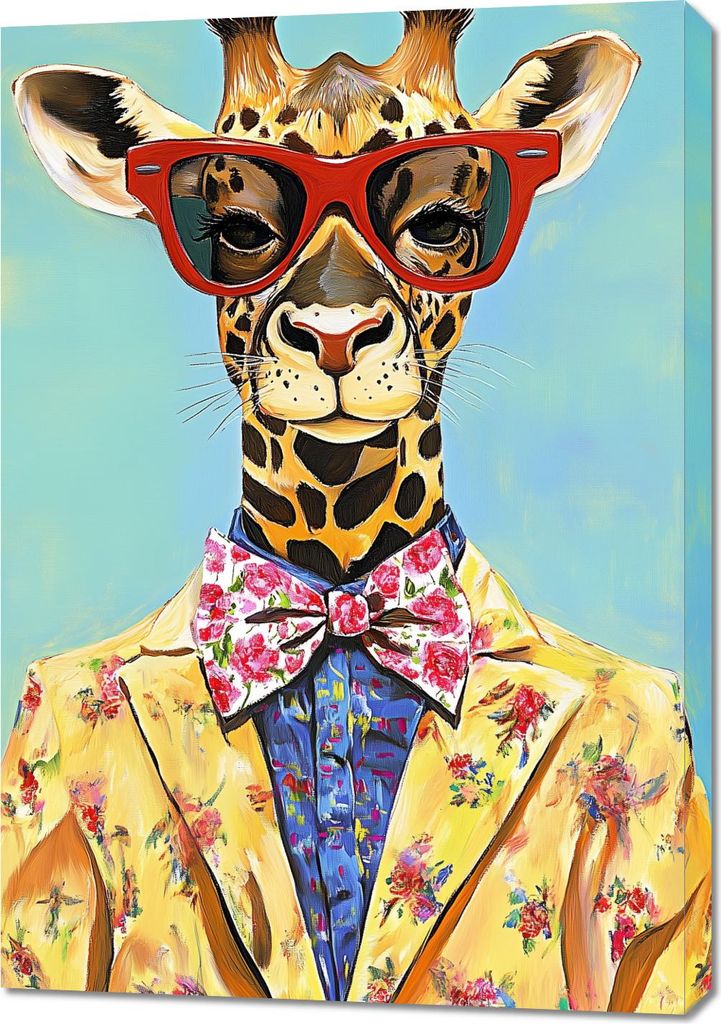 Bild 70x100cm Vintage Poster Künstlerisch | Porträt | Giraffe | Pop Art