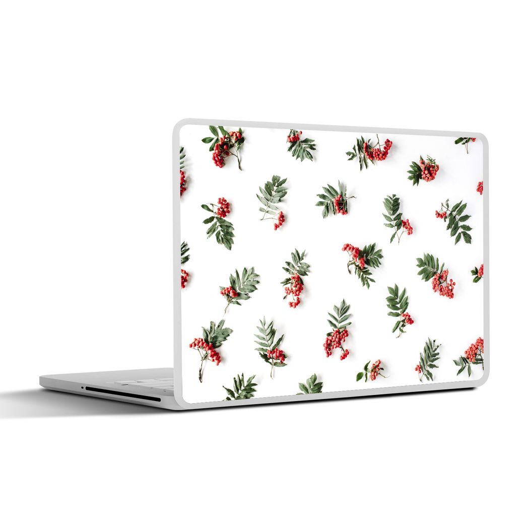 MuchoWow Laptop Aufkleber Sticker Cover Winter - Mistelzweig - Rot 36.5x27.5 cm - Laptop-Sticker