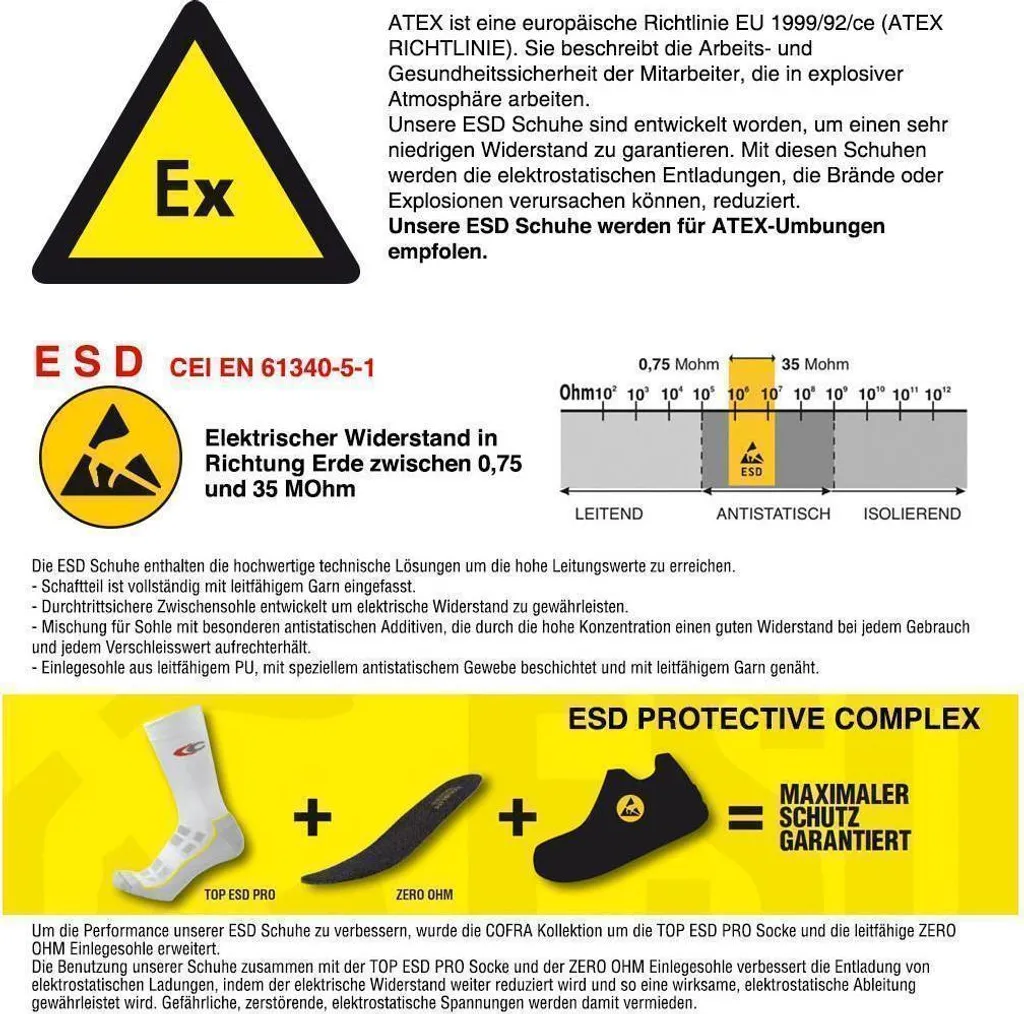 Chaussures de sécurité Cofra Lucius 42 ESD SRC Adhérence et Confort Optimal - 2
