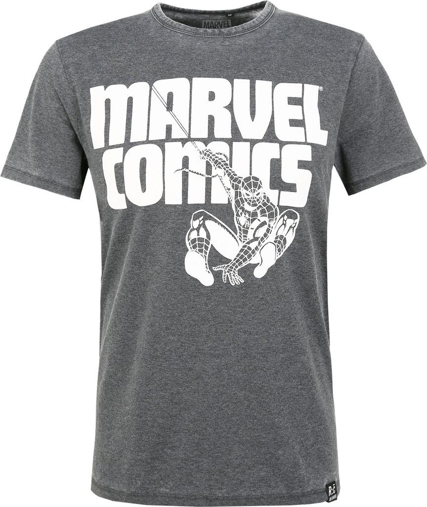 Recovered T-Shirt Marvel Comics Spidey Charcoal im zeitlosen Design dunkelgrau XXL