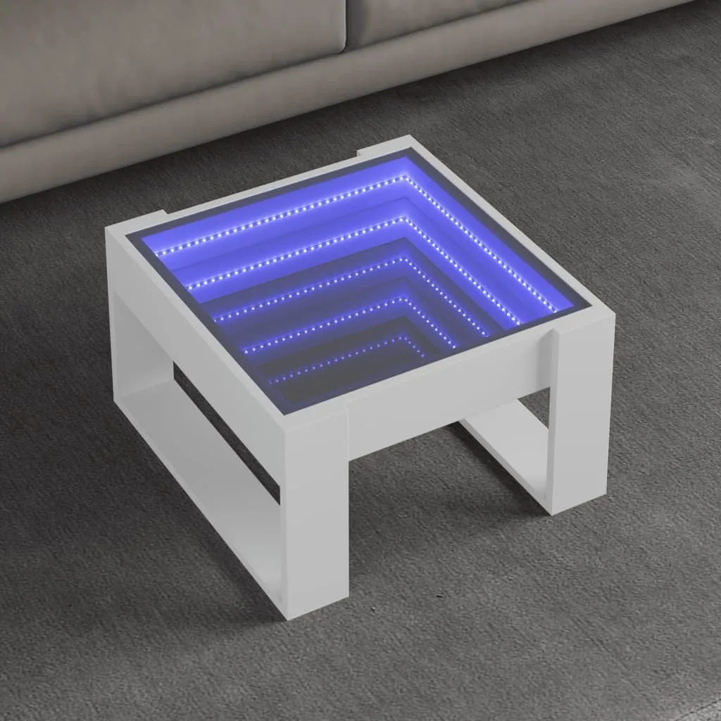 Offerta Tavolino LED Infinity Bianco 50x53x30 cm | Spedizione Rapida