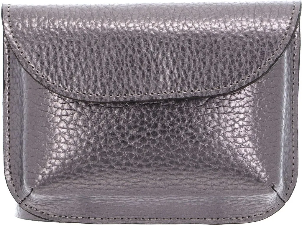 Sac Banane Cuir pour Soirée et Ville Coloris Taupe Gun Metal Brillant