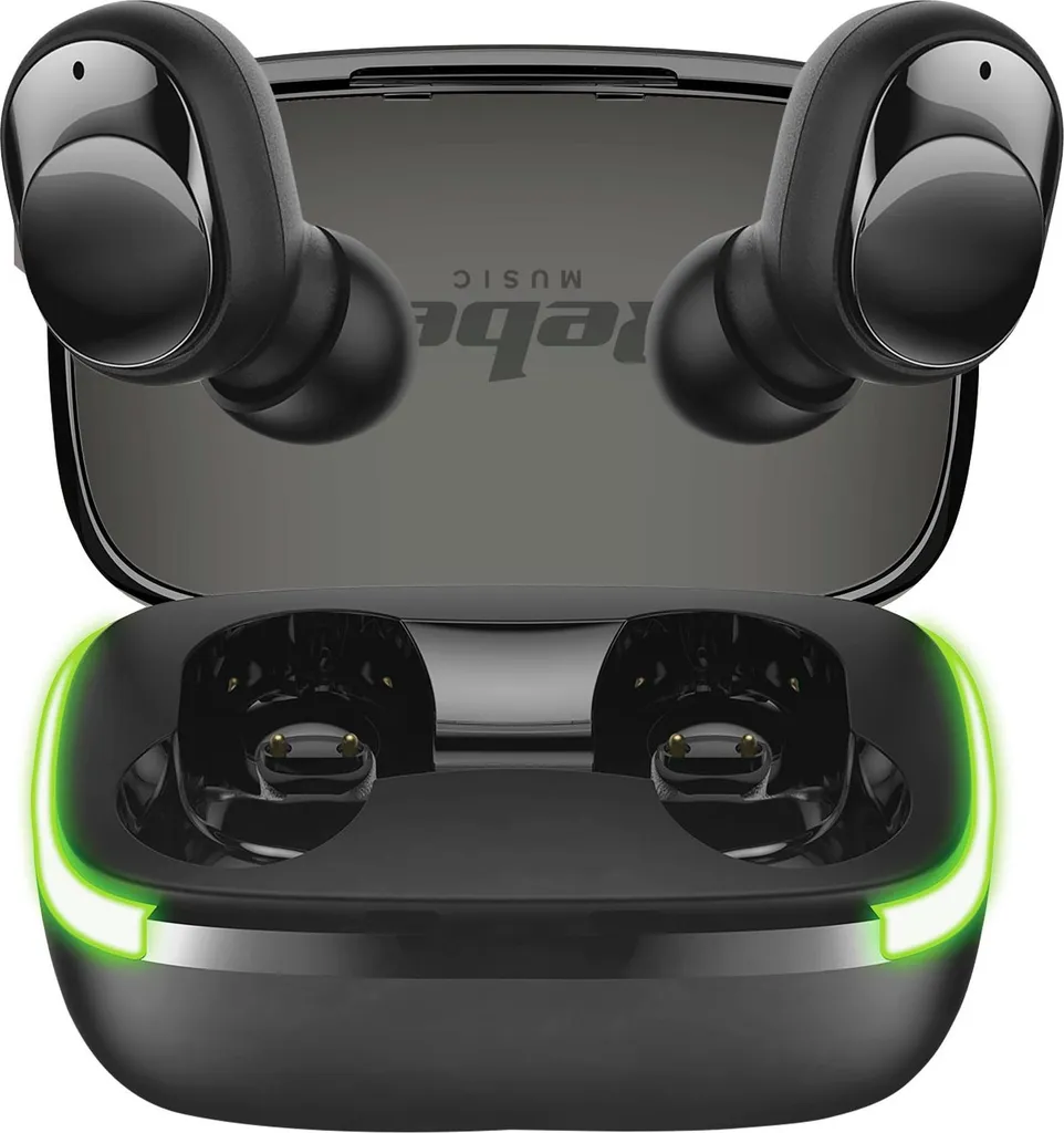 Cuffie Rebel TWS-Y60 Bluetooth 5.3: Design Nero Minimalista e Hi-Fi