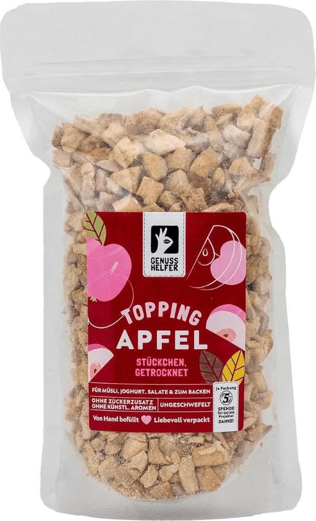 Apfelstückchen Topping für Müsli, Smoothie-Bowls & Desserts, getrocknet, 200g