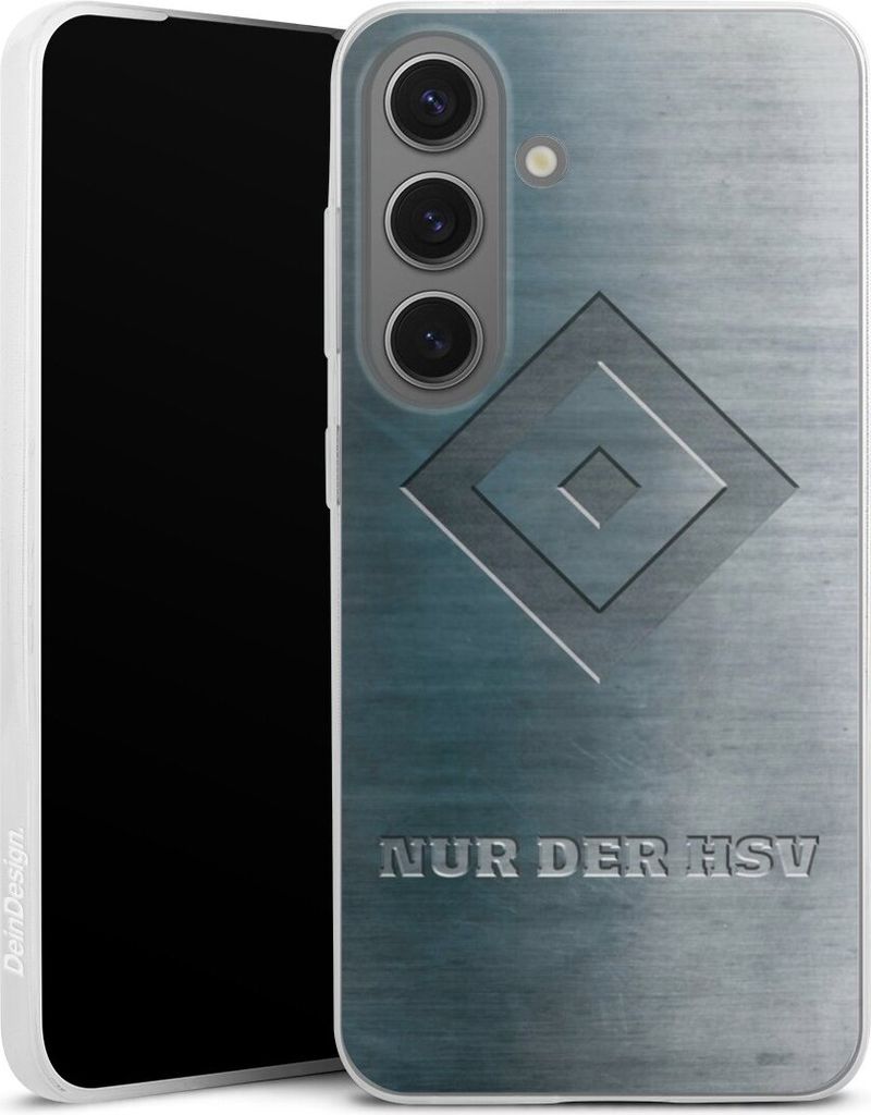 DeinDesign Slim Hülle für Samsung Galaxy S25 Silikon Case Ultra Dünn Handyhülle HSV Hamburger SV Metallic Look
