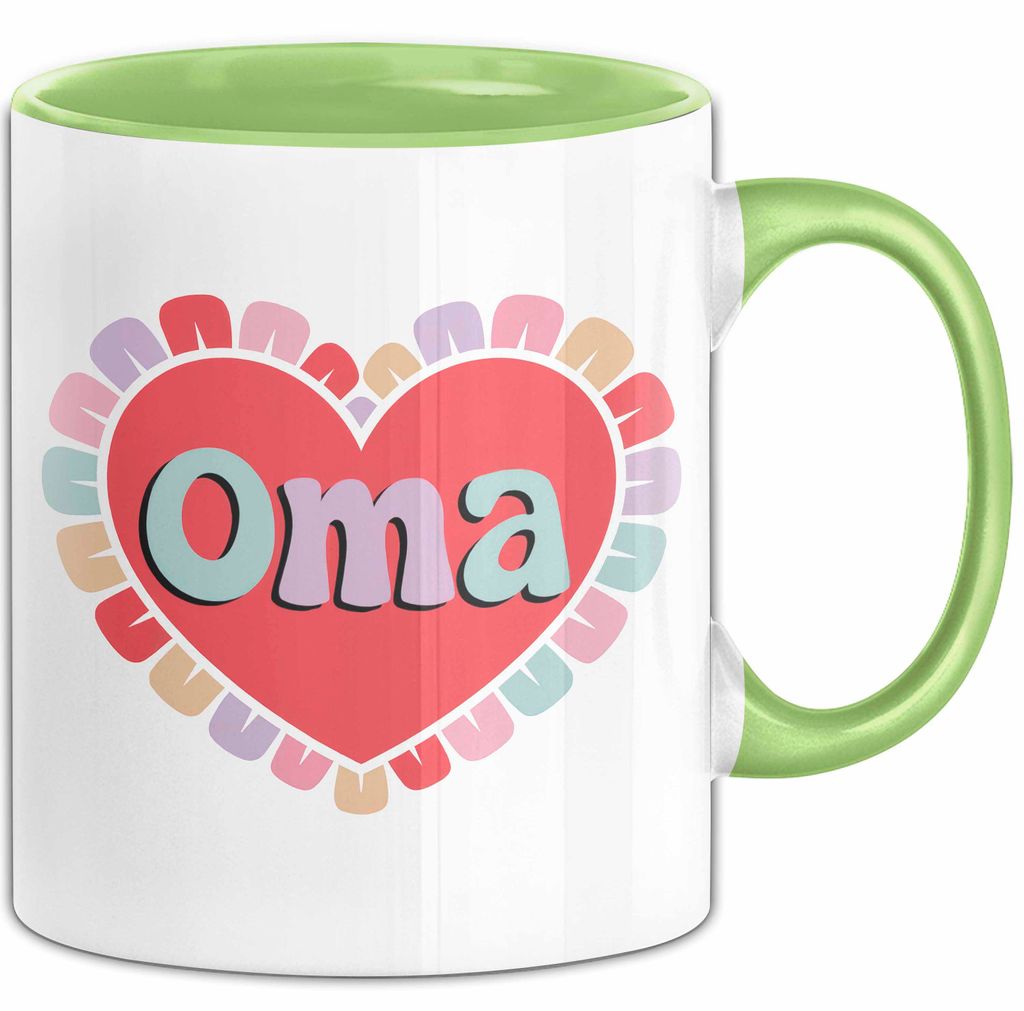 Oma Tasse Geschenkidee Oma Herz Liebende Familie Nana (Grün)