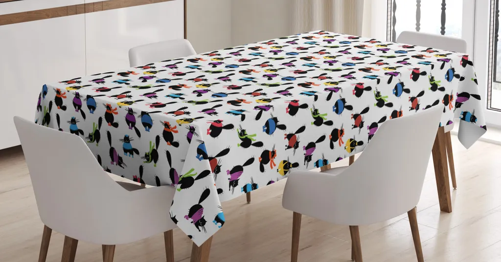 Tovaglia per Gatti ABAKUHAUS 140x240 Lavabile Senza Stiro Idea Regalo