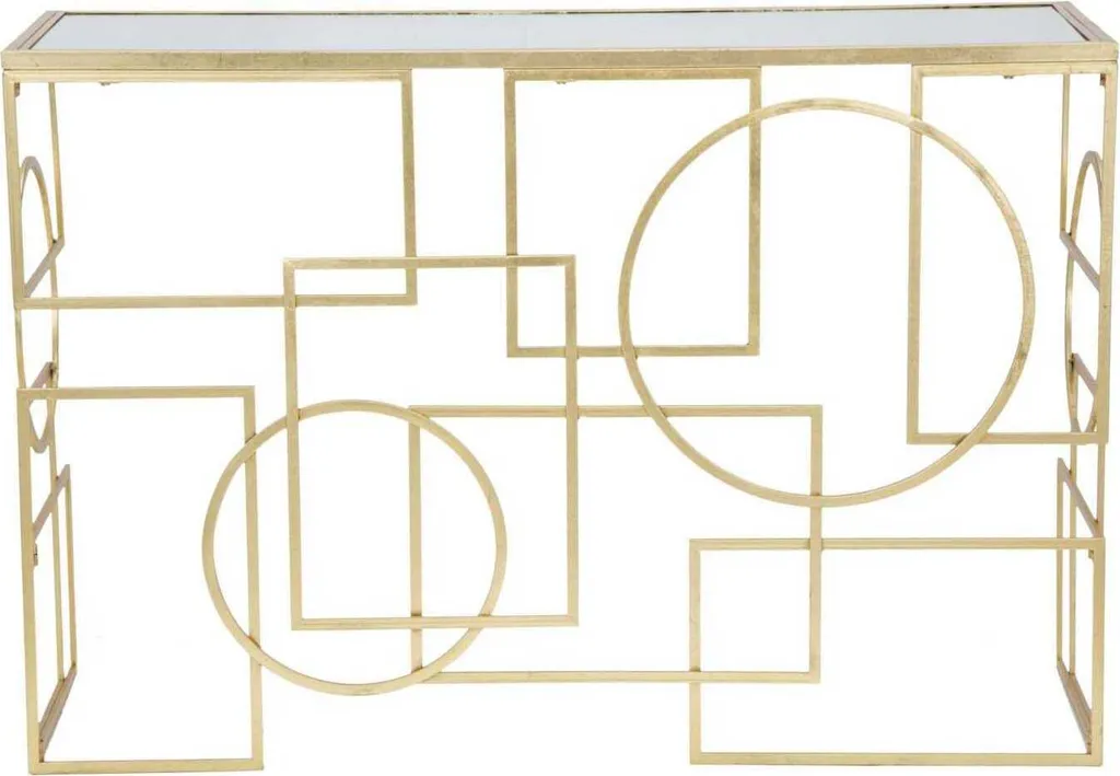 Table console en métal or Marie 120 cm pour salon contemporain
