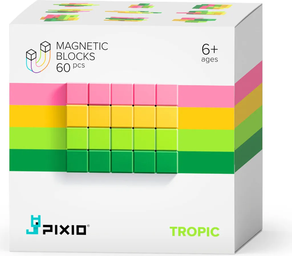 Jeu de construction magnétique PIXIO Tropique 60 blocs pour création 3D