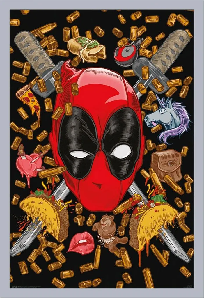 Offerta Deadpool Poster Maxi + Cornice Argento Shinsuke Acrilico
