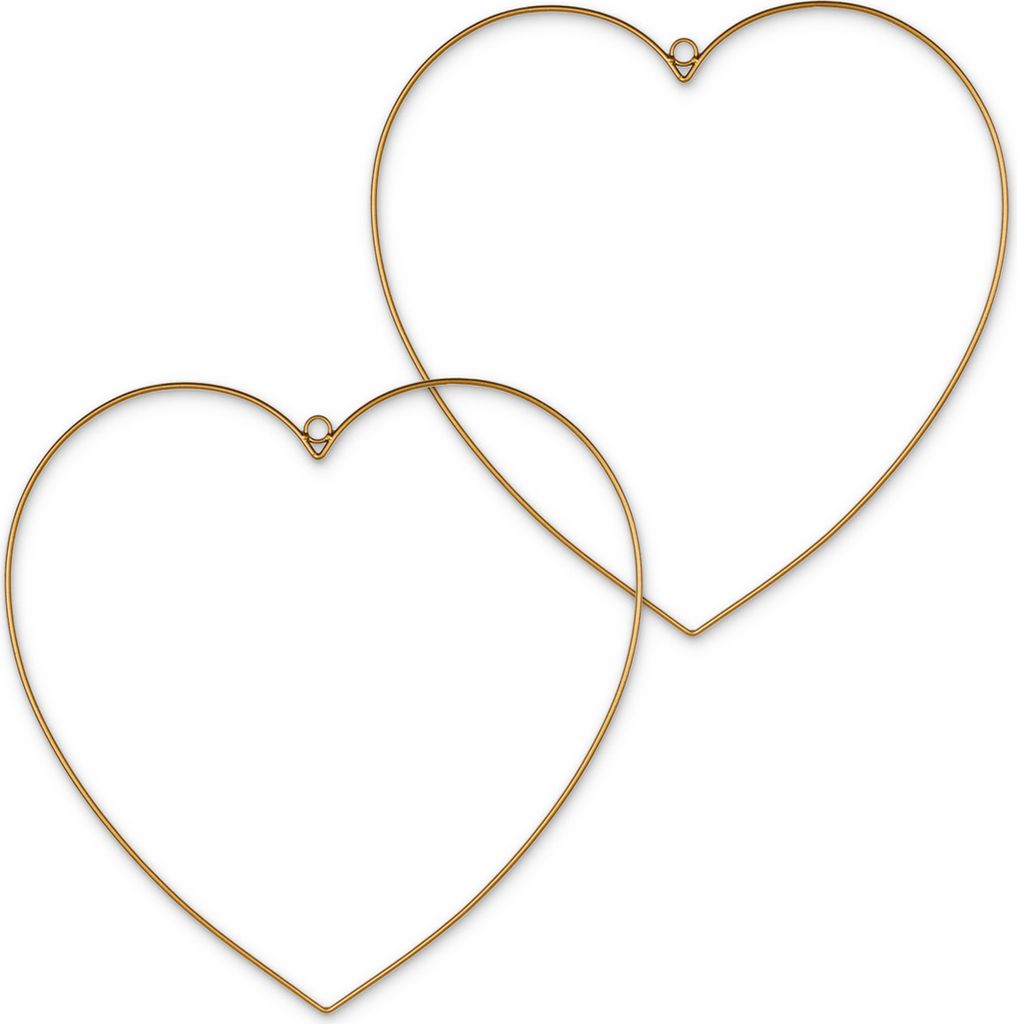 Metall-Herzen 2er zum Aufhängen 40 cm gold Herz-Deko Produktbild 